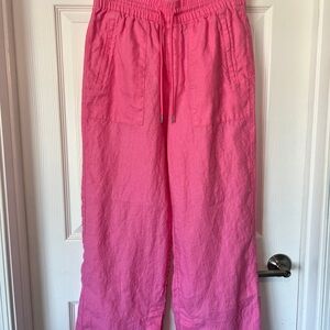 Athleta Bright Pink Linen Drawstring Pants